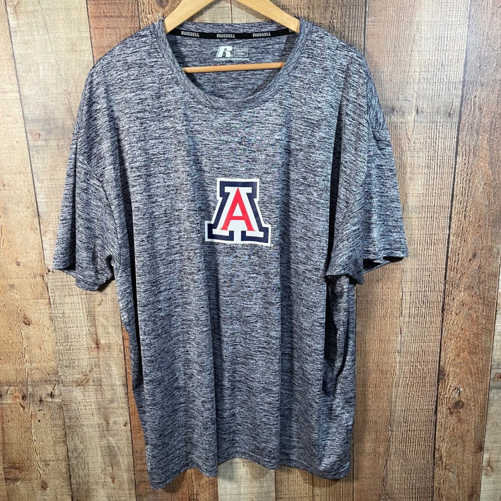 Russell Athletic Arizona Wildcats Gray Heather Performance T-Shirt Mens Size 3XL